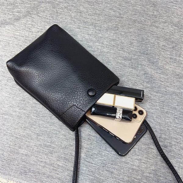 Kartenhalter Weiche Seitentasche PU-Leder Handy Weibliche Mini Schulter Messenger Schlüsselkarten Aufbewahrungsarm