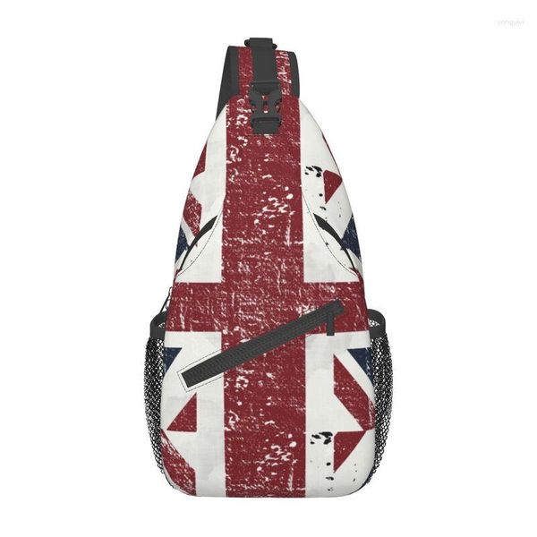 Rucksack mit personalisierter britischer Flagge, Schultertaschen für Herren, Union Jack, Vereinigtes Königreich, Schultertasche, Brusttasche, Reise-Tagesrucksack