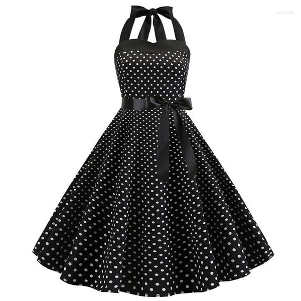 Casual Kleider Vintage Kleid Frauen 2023 Sommer Sexy Polka Dot Print Halter Party Vestidos Robe Pin Up Rockabilly Y2K