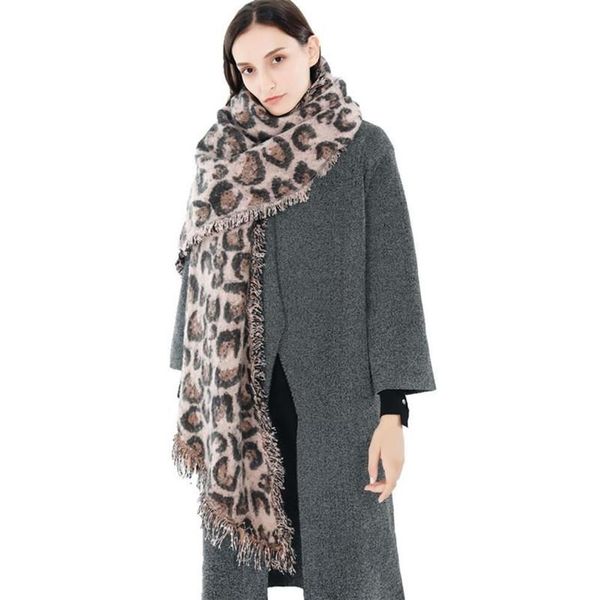 Schals Sexy Leopard Gedruckt Schal Warme Weiche Für Damen Schals Und Wraps Mode Kaschmir Winter Quaste Lange Frauen Decke318L