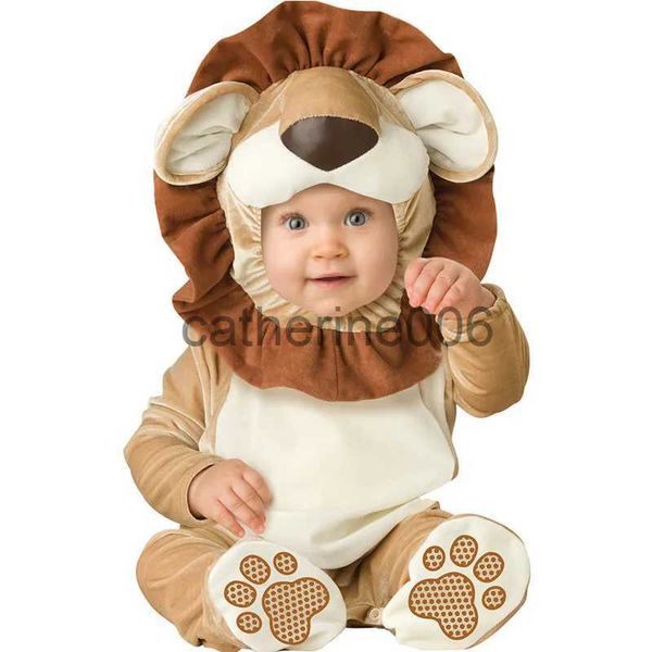 Occasioni speciali Cartone animato Piccolo re degli animali Costume da leone Pagliaccetto Tuta per neonato Neonato Completo invernale Pigiama Flanella Comodo 0-36M x1004