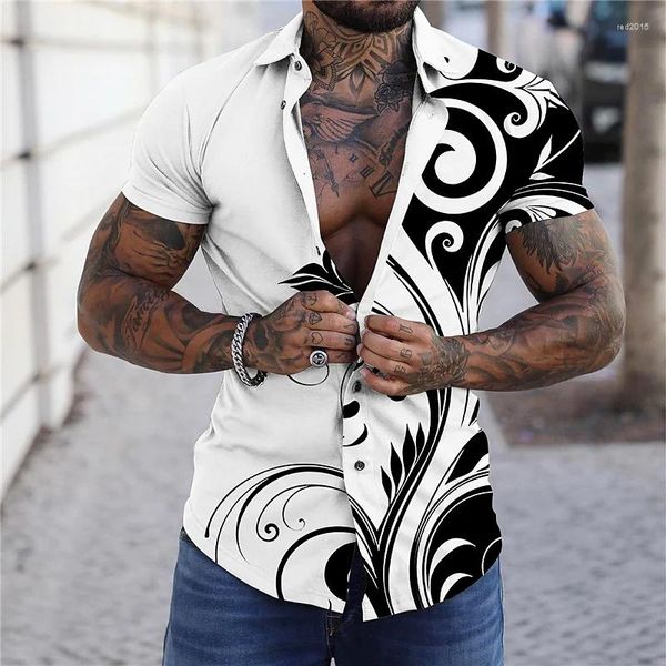 Camicie casual da uomo 2023 Camicia Hawaii Modello di moda Abbigliamento manica corta Street Cool Top T-shirt Harajuku 3D Sh