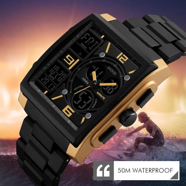 Orologi da polso Moda Sport all'aria aperta Orologio da uomo Multifunzione Militare Gomma Tattica Led Orologi digitali Quarzo impermeabile Reloj263o