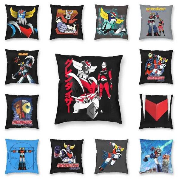 Almofadas de pelúcia Almofadas Goldorak Grendizer Actarus Capa de almofada 40x40 Decoração de casa Impressão 3D UFO Robot Mazinger Z Goldrake Capa de almofada para sofá carro YQ231004