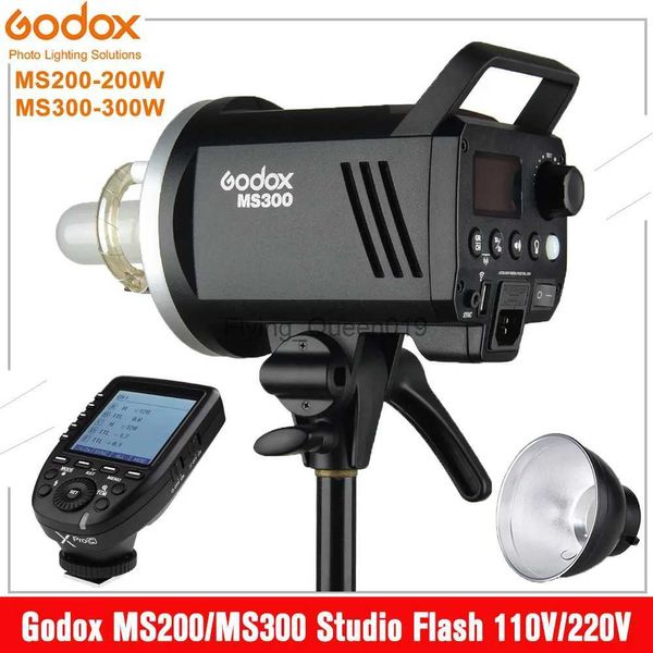 Cabeças de flash Godox Studio Flash Light MS200 MS300 200W 300W 2.4G Receptor sem fio embutido + Gatilho Xpro + Refletor de luz Bowens Mount Flash YQ231003