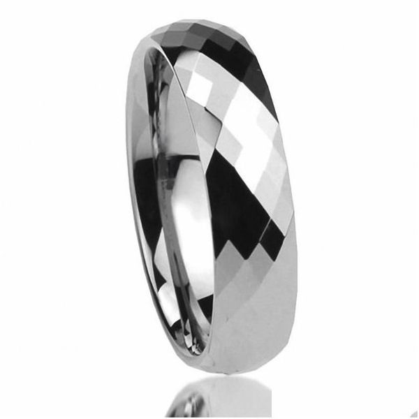 Anéis 8mm polido mti-facetado carboneto de tungstênio anel de promessa aniversário banda gota entrega jóias dh185