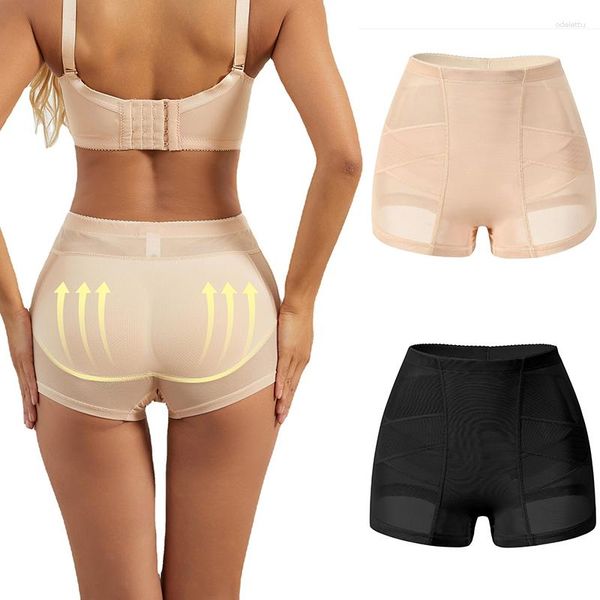 Mulheres shapers cintura alta mulheres acolchoadas sem costura nádegas realçador shaper calcinha quadris almofada push up lingerie shapewear shorts