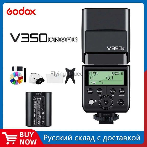 Teste Flash Godox V350C V350N V350S V350F V350O TTL HSS Fotocamera Speedlite Flash Batteria al litio incorporata per Fuji Olympus YQ231003