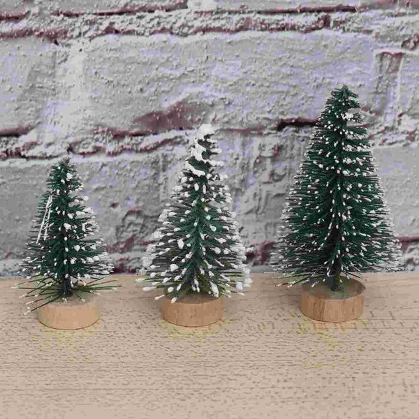 Decorações de Natal 10 Pcs Sisal Árvores Garrafa Escova Miniatura Pinheiro Mesa Decoração para Artesanato Festa Decoração de Casa 5cm
