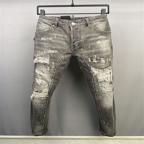 Итальянские джинсовые брюки, модные европейские и американские мужские повседневные джинсы, высококачественные, вымытые вручную, отполированные, качество, оптимизированное 9869692144
