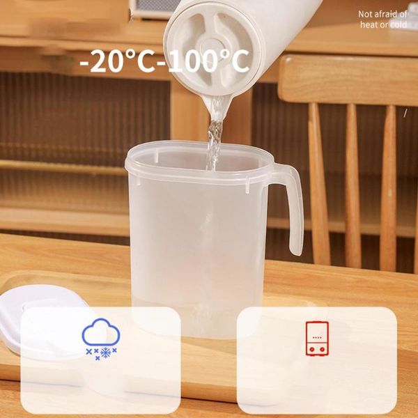 Frascos de quadril 1.8 litros jarro de plástico com tampa suco de água leite bebidas recipiente geladeira dispensador de bebidas verão balde fresco