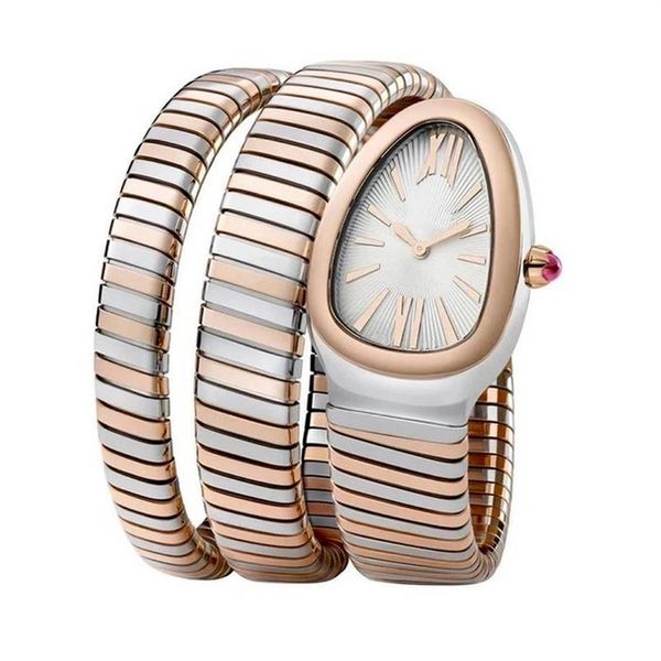 2021 nuove donne orologio serpente braccialetto argento oro rosa braccialetto lungo bianco Roma quarzo giapponese acciaio inossidabile zaffiro orologio da polso232A