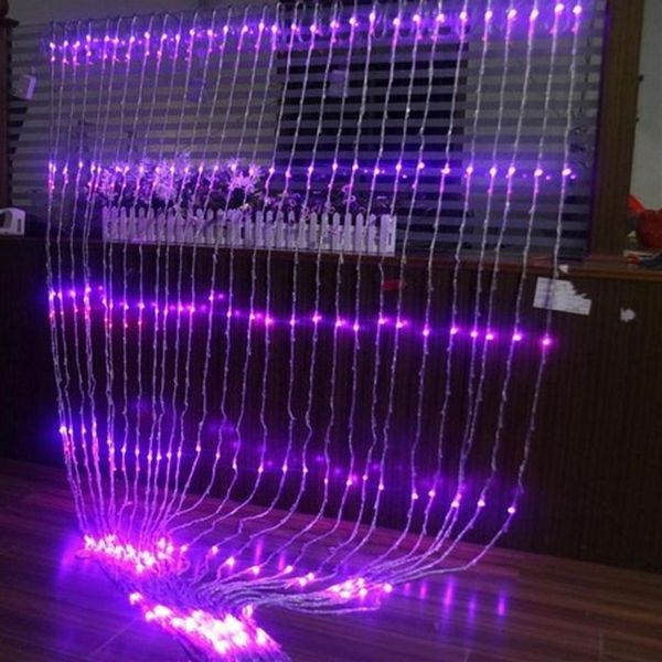 ANCHO 3M ALTO 6m Navidad Fondo de fiesta de boda Vacaciones Agua corriente Cascada Flujo de agua Cortina Luz LED String3042