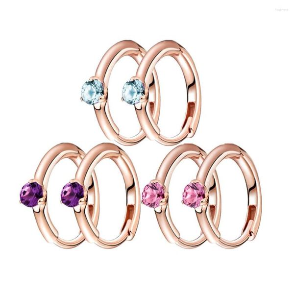 Orecchini a cerchio Solitario in argento sterling 925 Huggie Cz Crystal per gioielli da donna per la festa nuziale