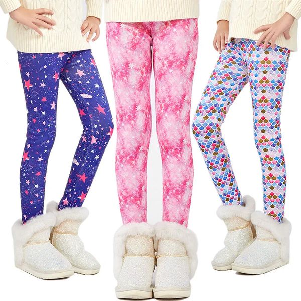 Leggings Collant Sheecute Inverno Caldo Leggings per ragazze Foderato in pile spesso Pantaloni con stampa per bambini SCW6101 231005