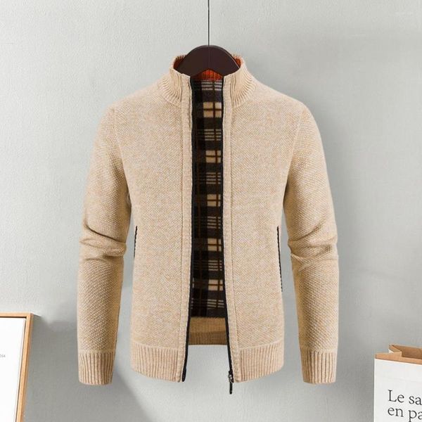 Maglioni da uomo Cardigan maglione da uomo con tasche Giacca da allenamento casual a maniche lunghe lavorata a maglia con zip intera tinta unita