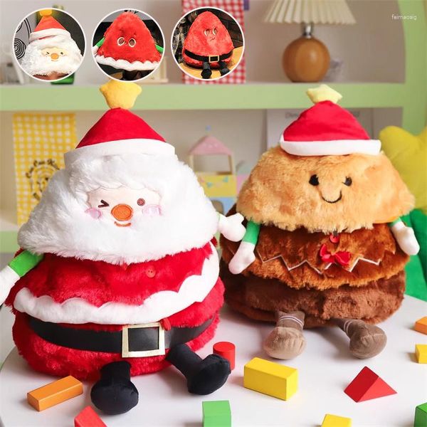 Подушка Санта-Клаус, декоративные подушки 3 в 1, эластичная рождественская кукла для детей, креативные рождественские украшения для спальни