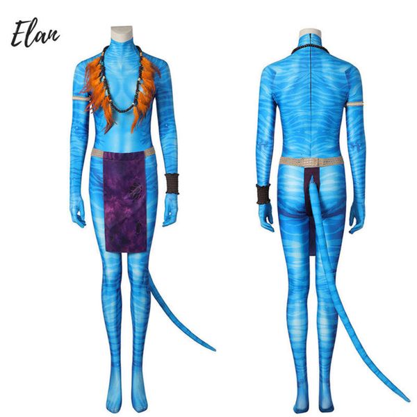 Verkleidung Neytiri Kostüm Frau Cosplay Avatar2 Kostüm 3D Digitaldruck Neytiri Overall Spandex Zentai Bodysuit und Maske