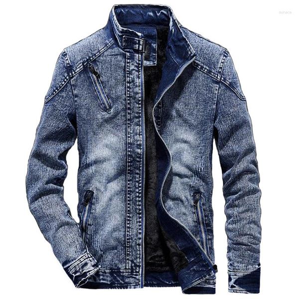 Giacche da uomo Giacca di Jeans Uomo Casual Vintage Denim Giacca a vento da uomo Velluto Cappotti caldi Uomo Streetwear Jean Jaqueta Masculino