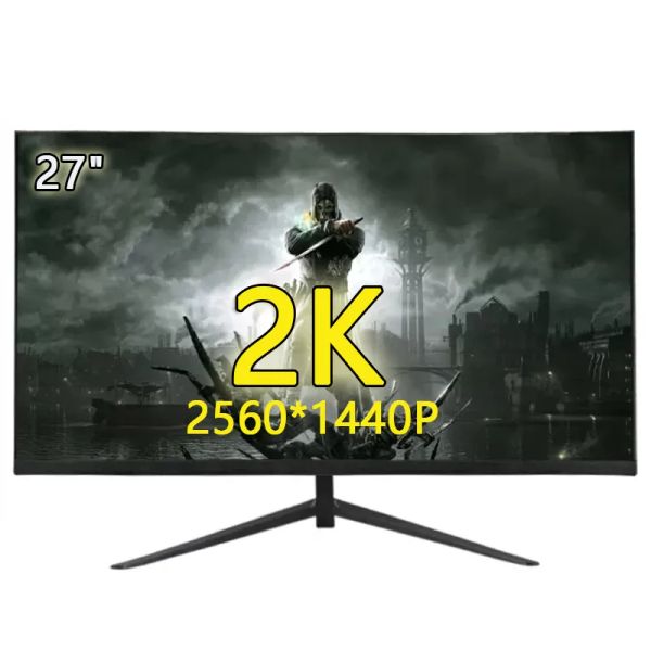 27 inç 75Hz Monitors Gamer 2K HD Oyun LCD Monitör PC Bilgisayar Düz Panel Ekranlar Masaüstü için Uyum Monitörleri