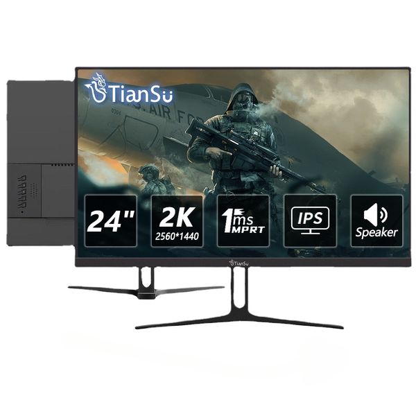 Monitor da gioco TIANSU da 24 pollici 2K 144hz Monitor da gioco 165Hz Display IPS veloce 2560 1440p Full HD Schermo del computer 24 Monitor da gioco