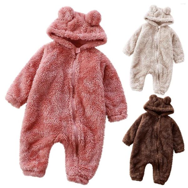 Комбинезоны для маленьких мальчиков и девочек, комбинезон с капюшоном с рисунком медведя, флисовый комбинезон, пальто, летняя нейтральная одежда для малышей, рубашки для маленьких мальчиков