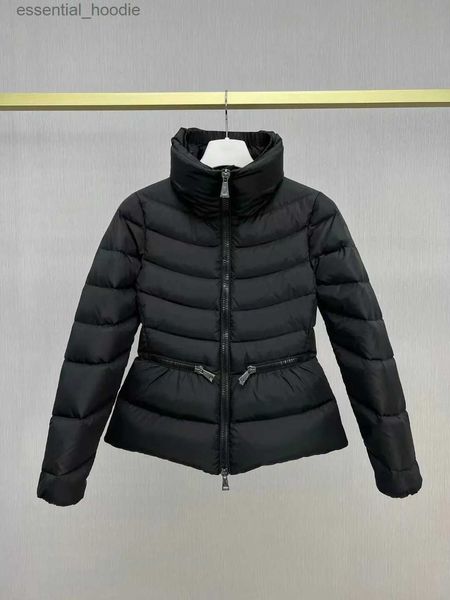 Parkas femininas para baixo jaqueta feminina brilhante lavável fino encaixe preto branco jaqueta feminina 2023 novo pato branco para baixo quente topo l231005