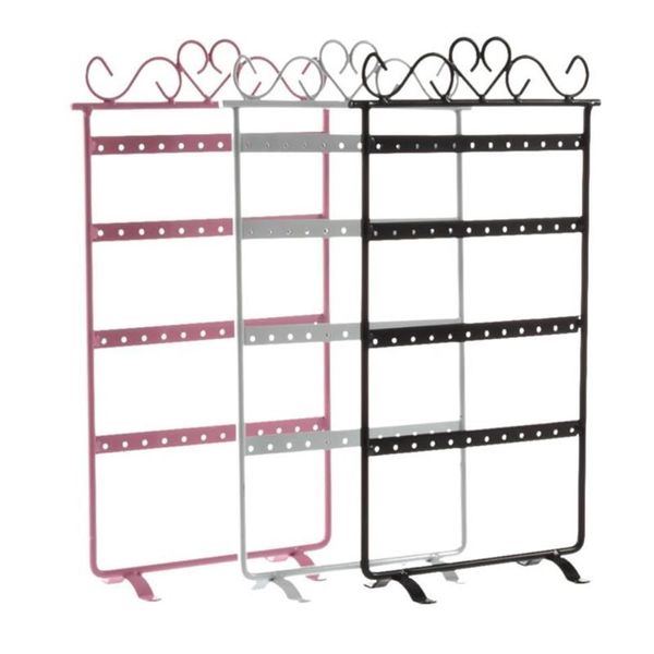 Schmuckbeutel Taschen 48 Loch Ohrringe Ohrstecker Display Rack Metallhalter Ständer Organizer Showcase Rosa 295 160 mm für den Einzelhandel Envi282Q