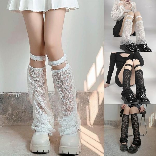 Mulheres meias rendas suspender super macio botas sapatos punhos cobre verão doce meninas fino protetor solar harajuku bota capa