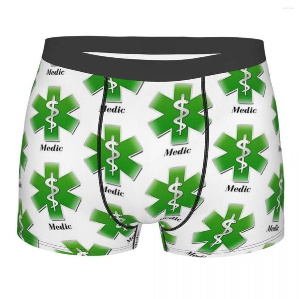 Mutande Star Of Life Medic Green Uomo Boxer Slip altamente traspiranti Stampa di alta qualità Pantaloncini Regali di compleanno