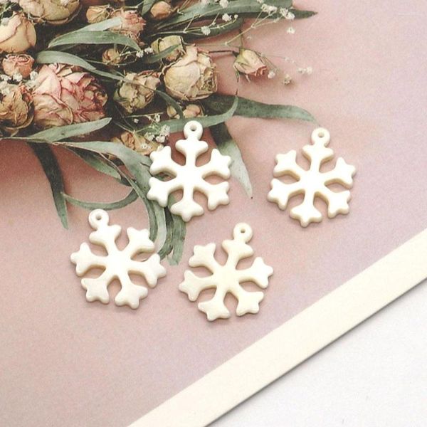 Colares Pingente Requintado Shell Esculpido Floco de Neve 15x20mm Charme Jóias de Inverno Moda Fazendo DIY Colar Brincos Pulseira Acessórios