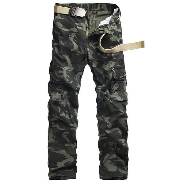 Pantaloni mimetici da uomo Pantaloni cargo Pantaloni sportivi da esterno in felpa casual Primavera Autunno Abbigliamento Taglie forti Verde militare Alta qualità Bran211f