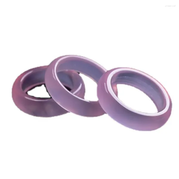 Anéis de cluster 3 pcs amantes naturais marca feminina rosa ágata jade calcedônia anel esmeralda jóias artesanais pedra