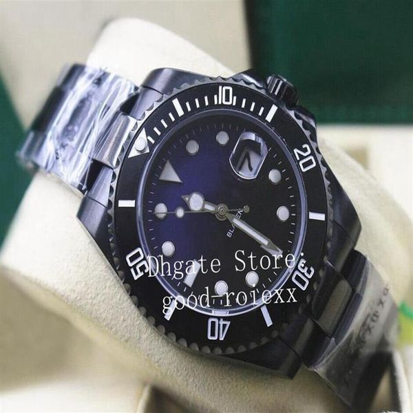 7 estilos relógio masculino relógios automáticos ásia 2813 movimento rosa preto pvd blaken data moldura de cerâmica safira cristal esporte 283s