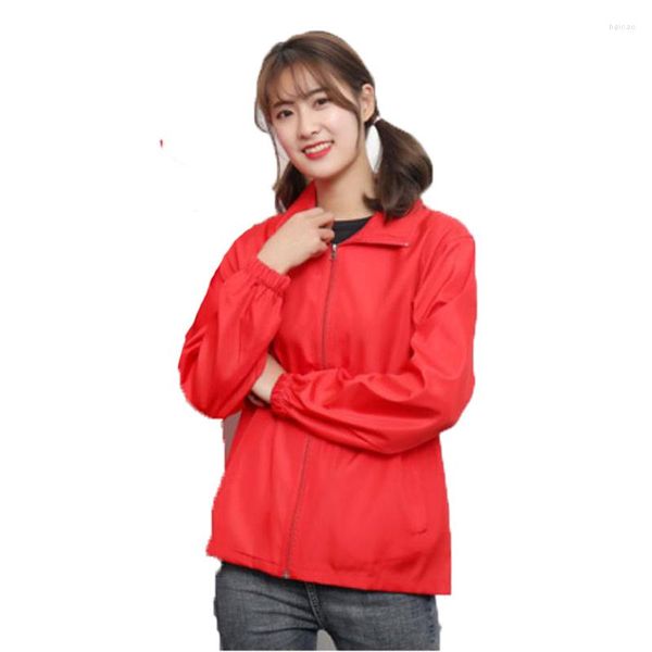 Damenjacken Frühling und Sommerjacke Frauen Männer Gelb Rot Top 2023 Lose Revers Outdoor Sports Lässige Mode Paare Mantel N889