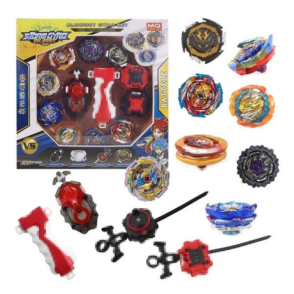 Spinning Top Tomy Beyblades Burst Gyro 8PCs Beyblade Toy com alça de disco de duelo er caixa de cor 230928