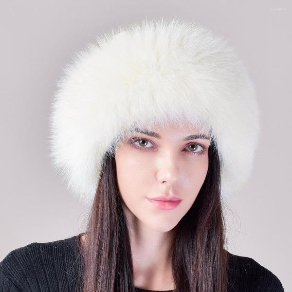 Berets Frauen Winter Luxus Gestrickte Fell Bomber Hut Warme Kappe Mädchen Qualität Weiche Hüte Russische Flauschigen Gorras Hombre Uschanka