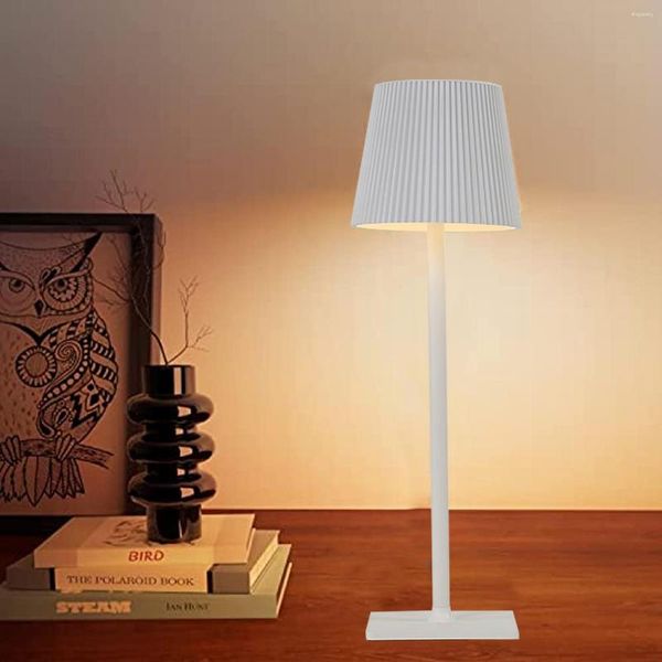Lâmpadas de mesa cabeça plissada lâmpada de pé alto - design minimalista vários modos de iluminação vida útil da bateria estendida montagem diy