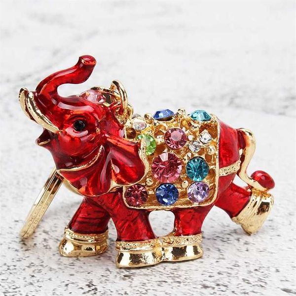 Venda colorido strass elefante chaveiro titular chave do carro gota bolsa feminina ornamentos pingente pequeno gift250p