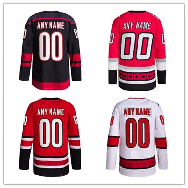 Maglie da hockey Sebastian Aho 20 Brent Burns 8 Andrei Svechnikov 37 Staal 11 Maglia Maglia da uomo rossa cucita nera