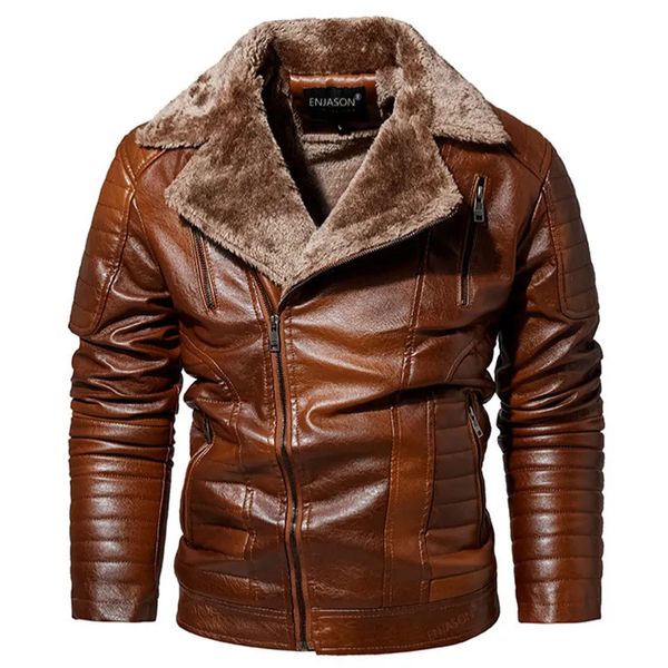 Мужская кожа из искусственной кожи высокого качества, зимняя плюс кашемировая искусственная кожа в европейском и американском стиле Tough Guy Fur One Handsome Jacket Coat 231005