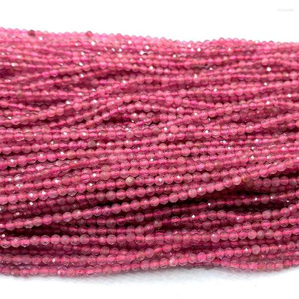 Pietre preziose sciolte Veemake Tormalina rosa Pietre naturali Cristallo Collana fai da te Bracciali Anello Perline rotonde sfaccettate per la creazione di gioielli06734