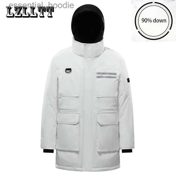 Piumino da uomo Parka da uomo invernale lungo caldo e spesso cappello in pile Parka Piumini Parka Cappotto da uomo Autunno Outwear Abiti Classico Parka impermeabile da uomo L231005