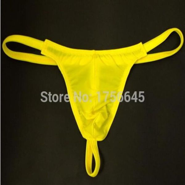 Yeni bütün erkekler G-Strings Seksi Erkekler Buz İpek Şeffaf Mini Mikro Bikini Penis Koşusu Gles G Strings Tangas 221F