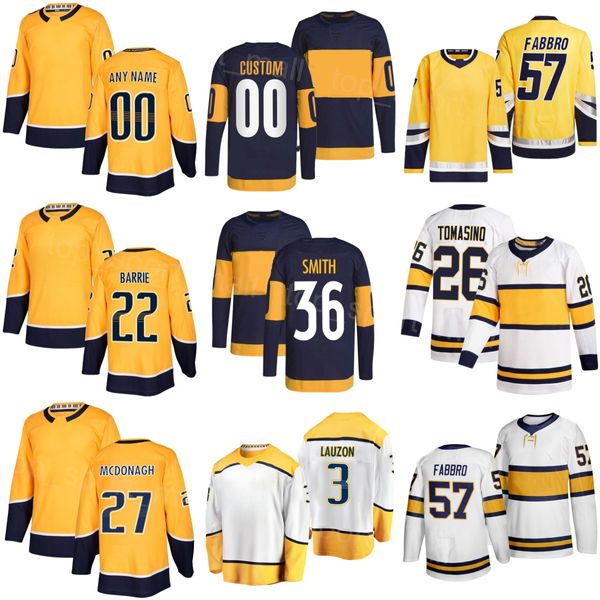 Takım Hokey 27 Ryan McDonagh Jersey 26 Philip Tomasino 36 Cole Smith 3 Jeremy Lauzon 22 Tyson Barrie 57 Dante Fabbro 24 Tanner Molendyk Mathew Wood Man Kadın Gençlik