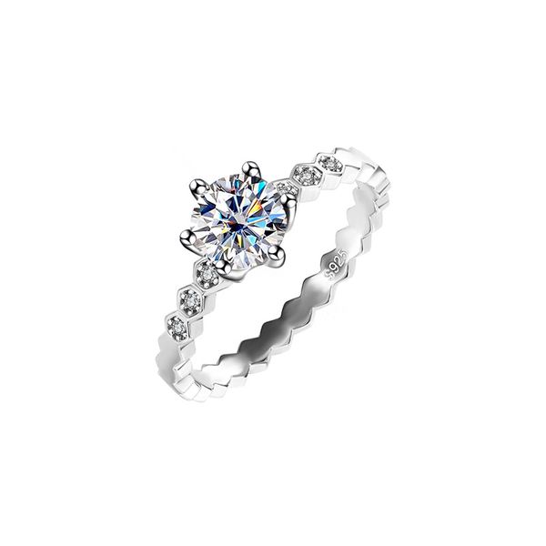 anéis de designer de anel de amor para mulheres 925 prata esterlina 1-2CT vvs moissanite anel masculino passar testador de diamante Seis Garras filha anel de noivado designer de jóias