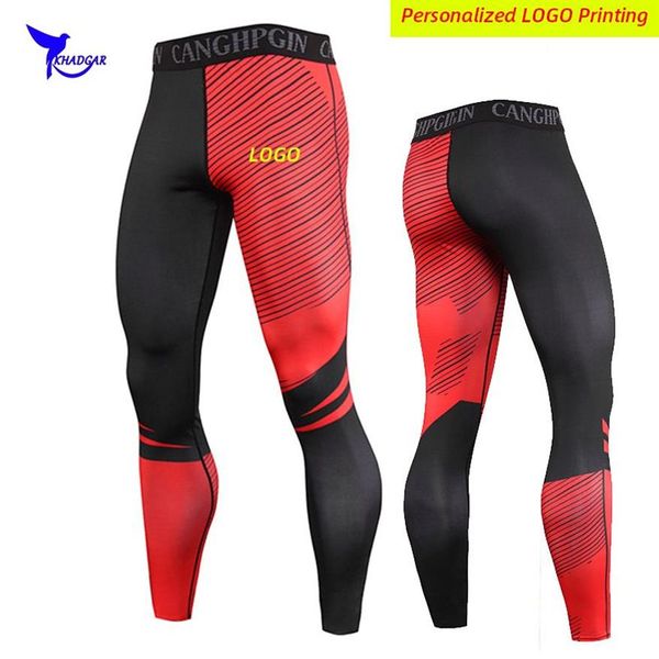 Pantaloni da corsa a compressione da uomo personalizzati Pantaloni da corsa per abbigliamento sportivo ad asciugatura rapida Pantaloni da jogging Allenamento da palestra Leggings Pantaloni da allenamento fitness 220608280Q