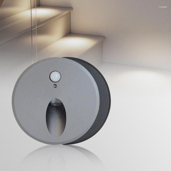 Lampada da parete LY80-2 Standard a induzione di movimento Scale Step Portico Corridoio Luce PIR Sensore corpo Sconce 3W Scaletta Bagno Ribalta