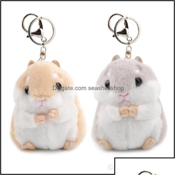 Schmuck Schlüsselanhänger Nette Weiche Plüsch Cartoon Tier Schlüsselbund Kleine Hamster Spielzeug Puppe Schlüsselring Gefüllte Maus Anhänger Kette Frauen Tasche Charms Dhlde