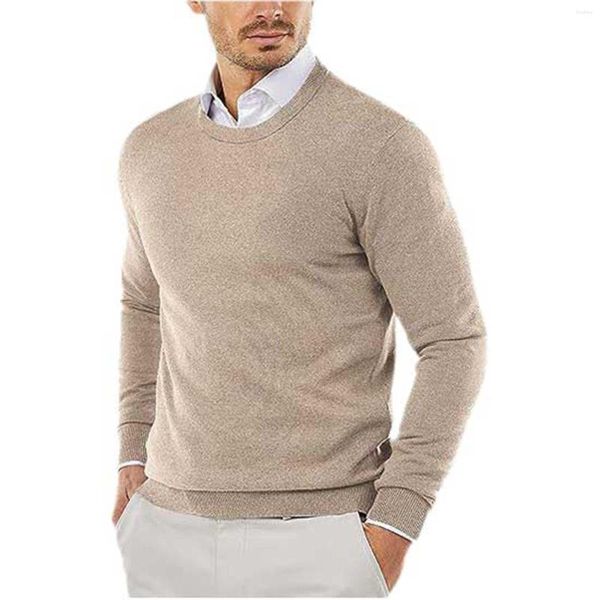 Мужские футболки, мужские осенние и зимние гладкие, удобные, легкие, драпированные, мягкие, приятные для кожи, вязаные пуловеры, вязаный пуловер, джемпер